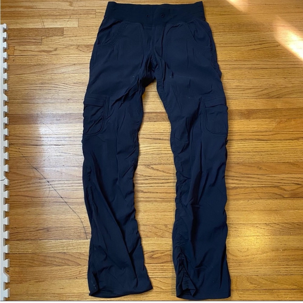 LULULEMON Quick Step Pants Dance Elastic Hem Coal Gray Black Size 28x31